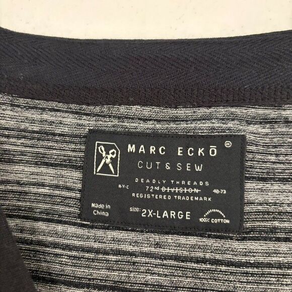 Marc Ecko Sweater Men's 2XL Gray Cardigan Cut & Sew Button Long Sleeve NWT - Picture 8 of 9
